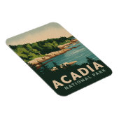 Retro Acadia Nationalpark Bar Harbour Magnet (Rechte Seite)
