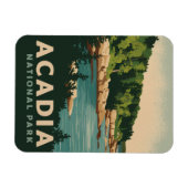 Retro Acadia Nationalpark Bar Harbour Magnet (Horizontal)