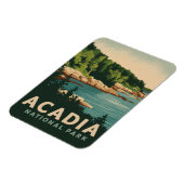 Retro Acadia Nationalpark Bar Harbour Magnet (Linke Seite)