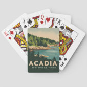 Retro Acadia Nationalpark Bar Harbour Spielkarten (Rückseite)