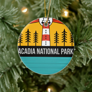 Retro Acadia Nationalpark Maine Portland Souvenir Keramik Ornament