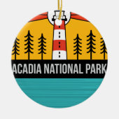 Retro Acadia Nationalpark Maine Portland Souvenir Keramik Ornament (Vorne)