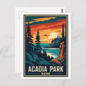 Retro Acadia Nationalpark Postkarte (Vorne/Hinten)
