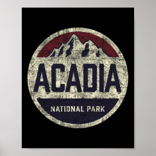 Retro Acadia Nationalpark Vintage Berg Frauen Poster
