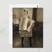 Retro Accordion Girl Postkarte (Vorne/Hinten)