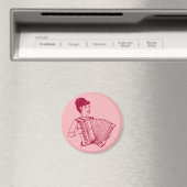 Retro Accordion Lady Magnet (In Situ (Geschirrspüler))
