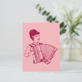 Retro Accordion Lady Postkarte (Stehend Vorderseite)