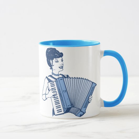 Retro Accordion Lady Tasse (Rechts)