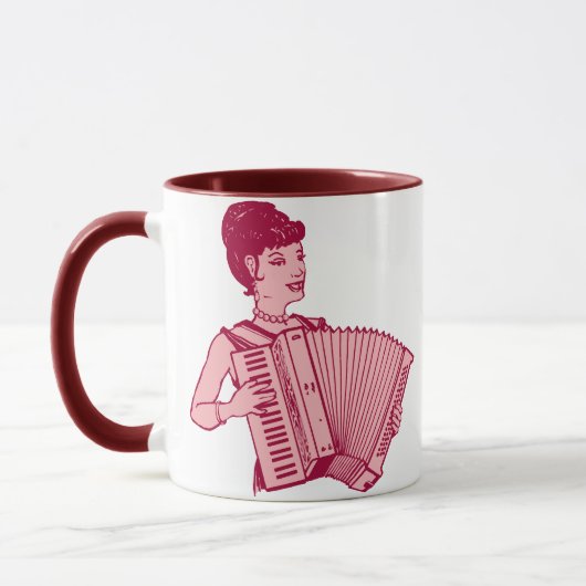 Retro Accordion Lady Tasse (Links)
