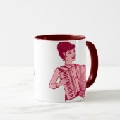 Retro Accordion Lady Tasse (VorderseiteRechts)