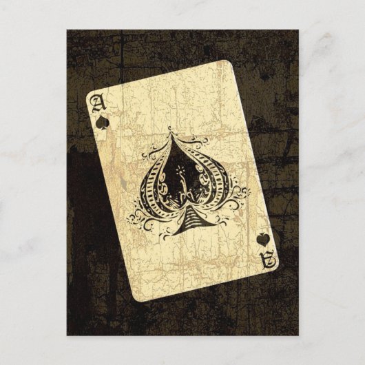 Retro Ace des Spades Postkarte (Vorderseite)
