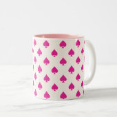 Retro Ace of Spades Muster Pink Extravagant Zweifarbige Tasse (VorderseiteRechts)