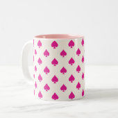 Retro Ace of Spades Muster Pink Extravagant Zweifarbige Tasse (Vorderseite Links)