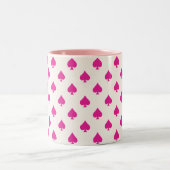 Retro Ace of Spades Muster Pink Extravagant Zweifarbige Tasse (Mittel)