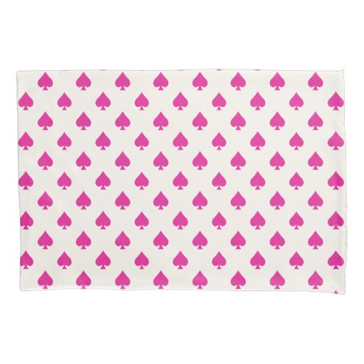 Retro Ace Spades Pattern Fuchsia Pink BOHO Chic Kissenbezug (Vorderseite)