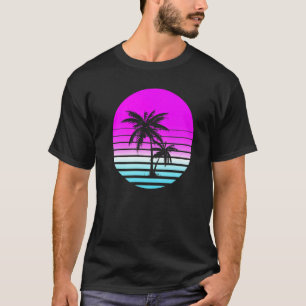 Retro Achtzig 80er Vaporwave Sonnenuntergang Palme T-Shirt