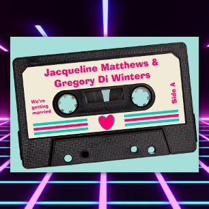 Retro-Achtziger-Musik-Mix-Tape-Hochzeit Einladung