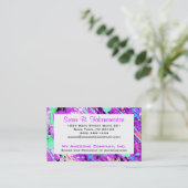 Retro Achtzigerjahre Farben-Spritzer - lila Visitenkarte (Stehend Vorderseite)