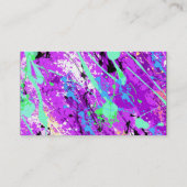 Retro Achtzigerjahre Farben-Spritzer - lila Visitenkarte (Rückseite)