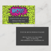 Retro Achtzigerjahre Neonneunziger Jahre wow Visitenkarte (Vorne/Hinten)