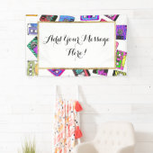 Retro Achtzigerjahre Neunzigerjahre gemusterte Banner (Insitu)