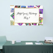 Retro Achtzigerjahre Neunzigerjahre gemusterte Banner (Messeveranstaltung)