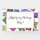 Retro Achtzigerjahre Neunzigerjahre gemusterte Banner (Horizontal)