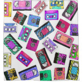 Retro Achtzigerjahre Neunzigerjahre gemusterte Duschvorhang (Vorderseite)