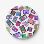 Retro Achtzigerjahre Neunzigerjahre gemusterte Pappteller (Vorderseite)