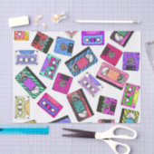 Retro Achtzigerjahre Neunzigerjahre gemusterte Seidenpapier (Handwerk)