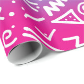 Retro Achtzigerjahre Neunzigerjahre Neonregenbogen Geschenkpapier (Rolleneckpunkt)