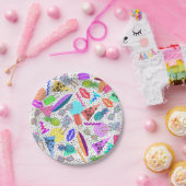 Retro Achtzigerjahre Neunzigerjahre Pappteller (Party)