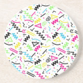 Retro Achtzigerjahre Neunzigerjahre rosa Sandstein Untersetzer (Vorne)