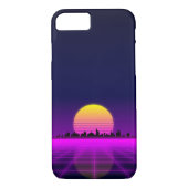 Retro Achtzigerjahre synthwave glühende Case-Mate iPhone Hülle (Rückseite)
