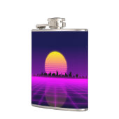 Retro Achtzigerjahre synthwave glühende Flachmann (Links)