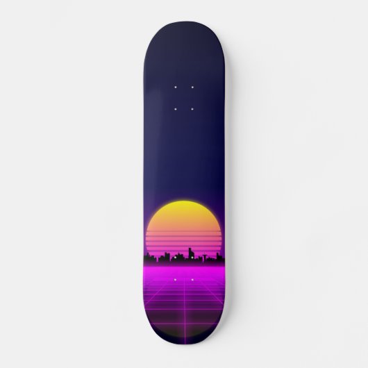 Retro Achtzigerjahre synthwave glühende Skateboard (Vorderseite)