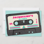 Retro Achtziges Mix Tape 21. Geburtstag Party Einladung (Vorderseite)