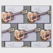 Retro Acoustic 12-String Gitarre Geschenkpapier (Flach)