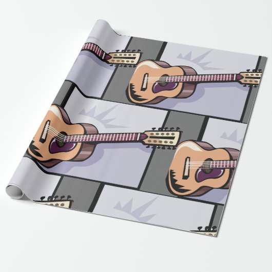 Retro Acoustic 12-String Gitarre Geschenkpapier (Ungerollt)