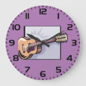 Retro Acoustic 12-String Gitarre Große Wanduhr (Vorderseite)
