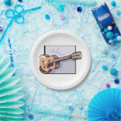 Retro Acoustic 12-String Gitarre Pappteller (Party)