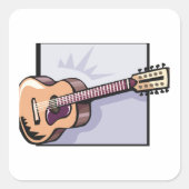 Retro Acoustic 12-String Gitarre Quadratischer Aufkleber (Vorderseite)