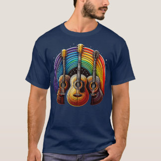 Retro Acoustic Gitarre Vintage Gitarre Coole Musik T-Shirt