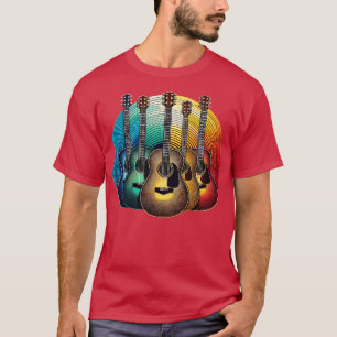 Retro Acoustic Gitarre Vintage Gitarre Coole Musik T-Shirt
