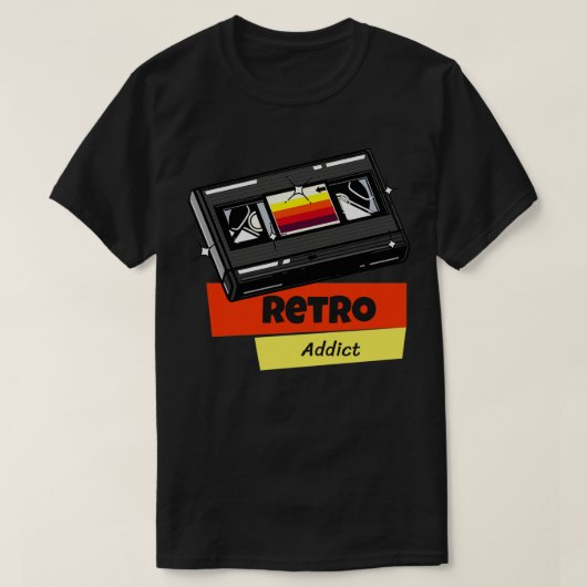 Retro Addict Video Cassette Tape 80er T-Shirt (Design vorne)