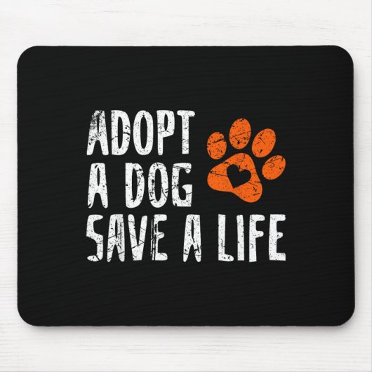 Retro Adoptiere Hund Rette Leben Tierrettung Hunde Mousepad (Vorne)
