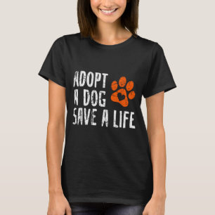 Retro Adoptiere Hund Rette Leben Tierrettung Hunde T-Shirt
