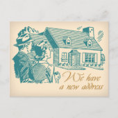 Retro-Adressenänderung Postkarte (Vorderseite)