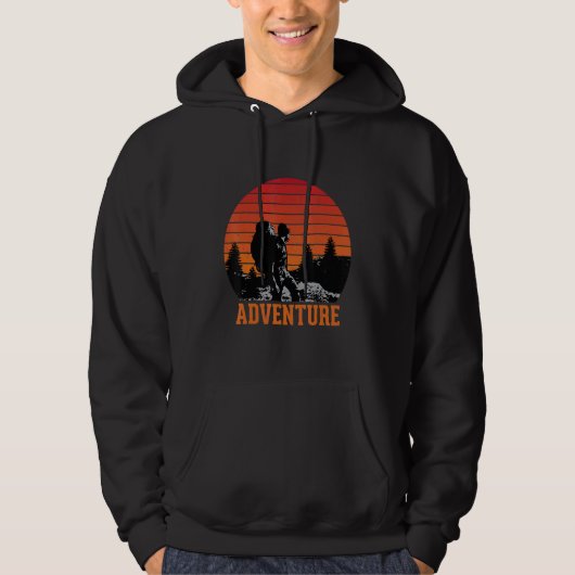 Retro Adventure Backpacker Enthusiast Mountain Exp Hoodie (Vorderseite)