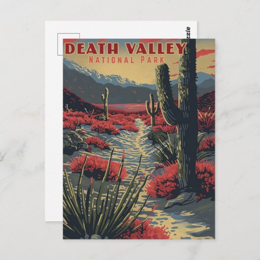 Retro Adventure in Death Valley (Nationalpark) Postkarte (Vorne/Hinten)